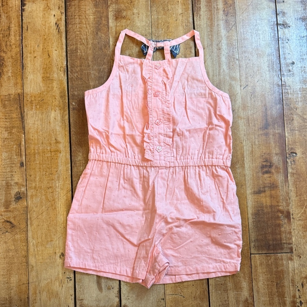 Tommy Bahama Romper Pink 4T cotton spring summer Easter Swiss dot